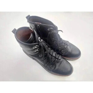 Indigo Rd. Womens Ankle Booties Black Block Heels Round Toe Side Zip Lace Up 8 M